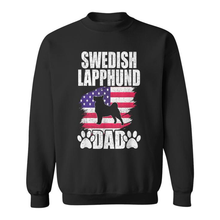 Swedish Lapphund Dad Dog Lover American Us Flag Sweatshirt