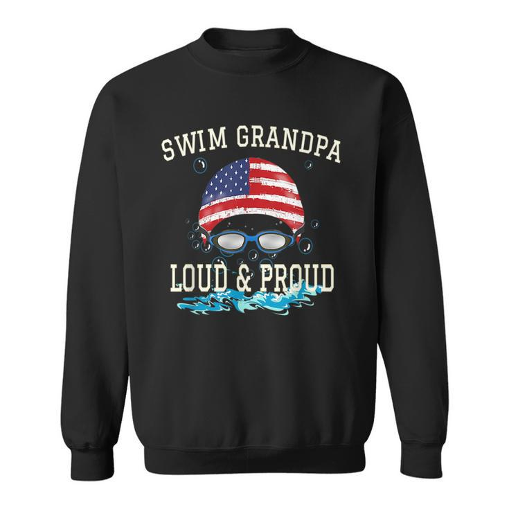 Swim Swimmer Funny Swimming Proud Grandpa Goggles  Sweatshirt