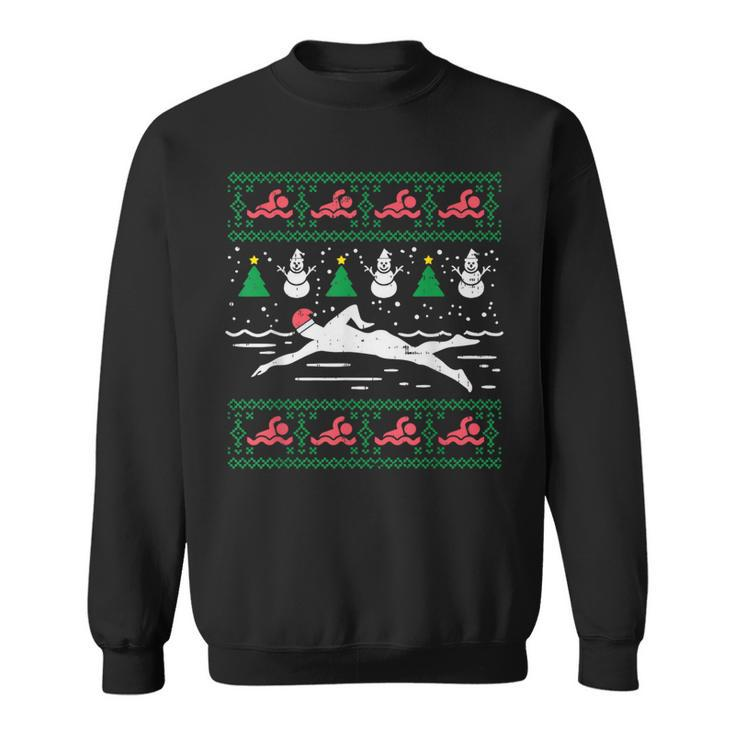 Swimmin Santa Ugly Christmas Sweater Sport Swim Swimmer Sweatshirt