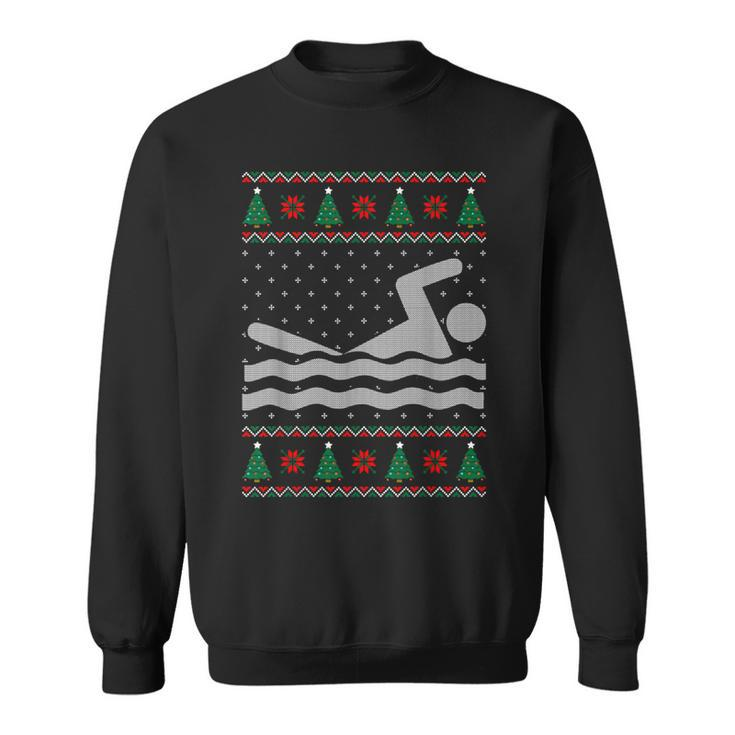 Swimming Ugly Christmas Sweater Sweatshirt