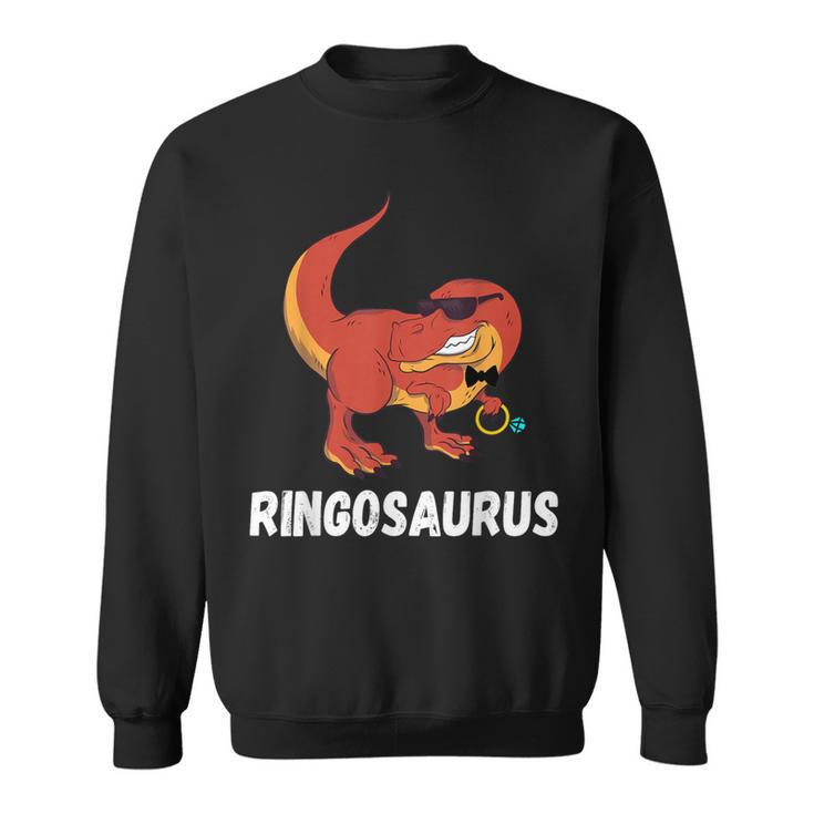T-Rex Saurus Wedding Party Dino Ring Bearer Security Sweatshirt