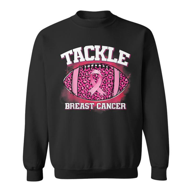 Tackle Breast Cancer Awareness Pink Football Ribbon Sweatshirt
