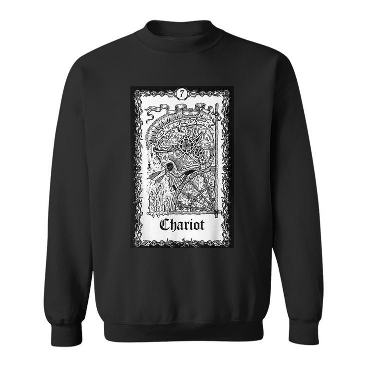 Tarot Card The Chariot Skull Goth Punk Magic Occult Tarot Sweatshirt