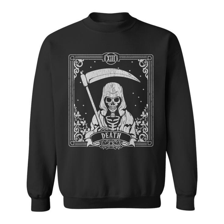Tarot Card Death Halloween Skeleton Occult Vintage Tarot Funny Gifts Sweatshirt