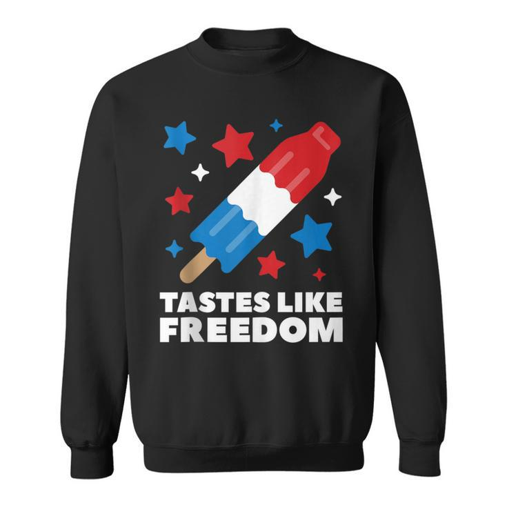 Tastes Like Freedom Icecream Ice Pop 4Th Of July Sweatshirt