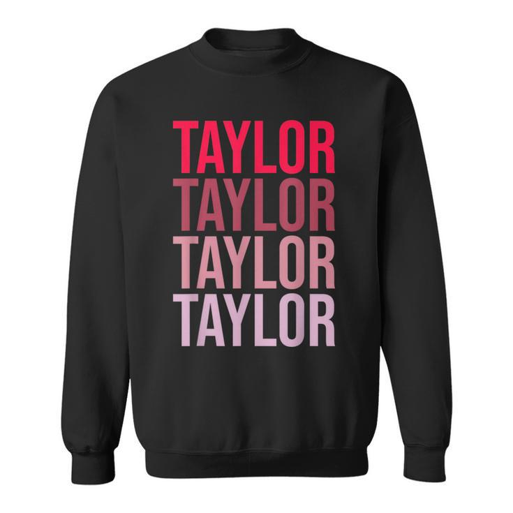 Taylor Retro Wordmark Pattern I Love Taylor  Sweatshirt