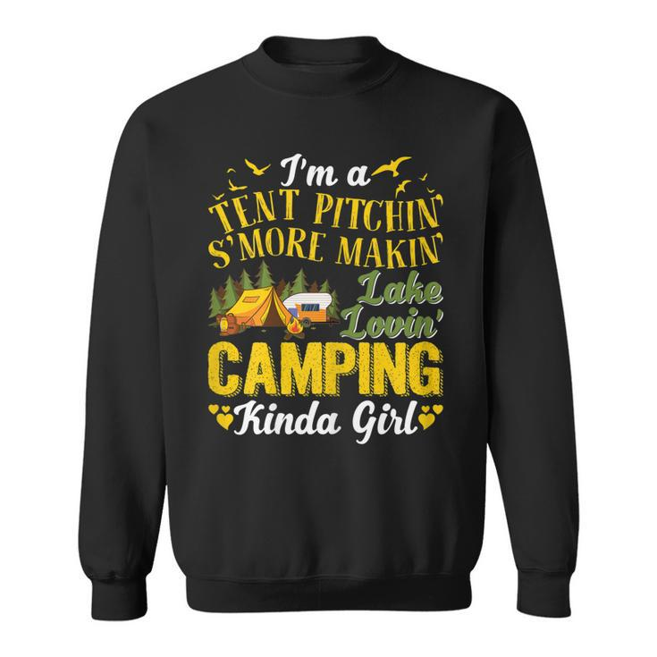 Tent Pitching Smore Making Lake Loving Camping Kinda Girl Gift For Womens Sweatshirt