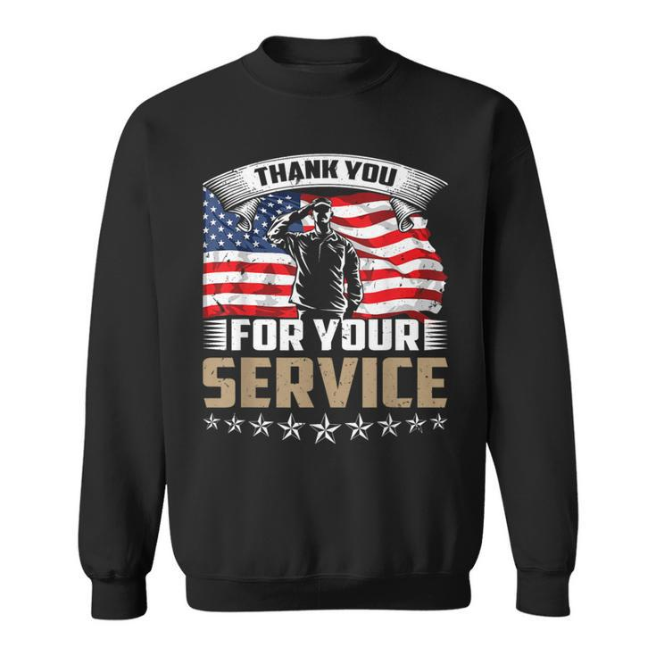Thank You For Your Service American Flag Veteran Day Sweatshirt