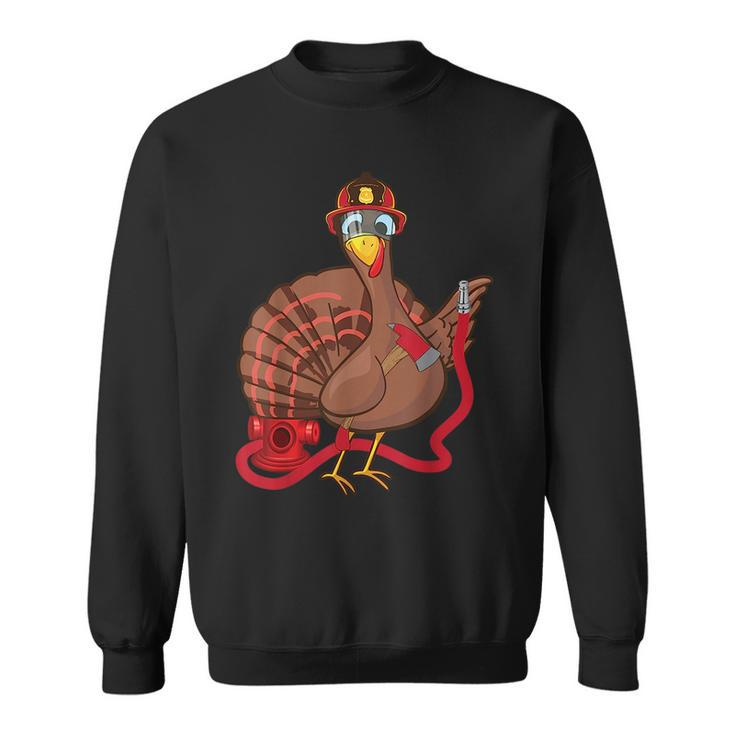 Thanksgiving Firefighter Turkey - Funny Feast Day Gift  Sweatshirt