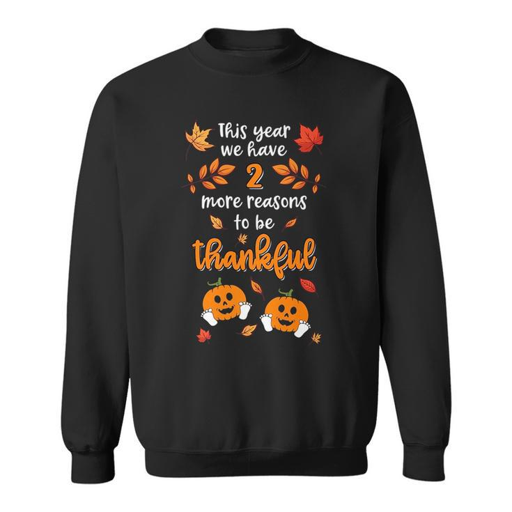 Thanksgiving Twin Baby Pregnancy Announcement Pumpkin   Sweatshirt