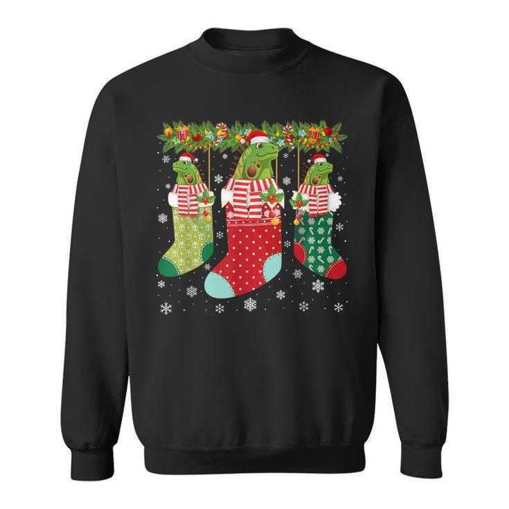 Three Iguana In Socks Ugly Christmas Sweater Party Sweatshirt