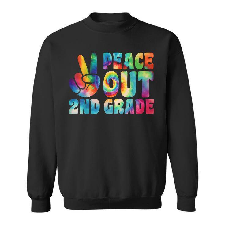 Tie Dye Peace Out Second Grade Cute Last Day Of 2Nd Grade  Sweatshirt