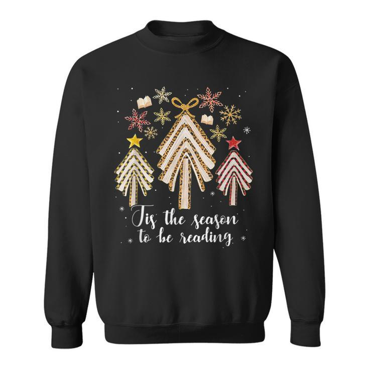 Tis The Season To Be Reading Librarian Christmas Tree Sweatshirt