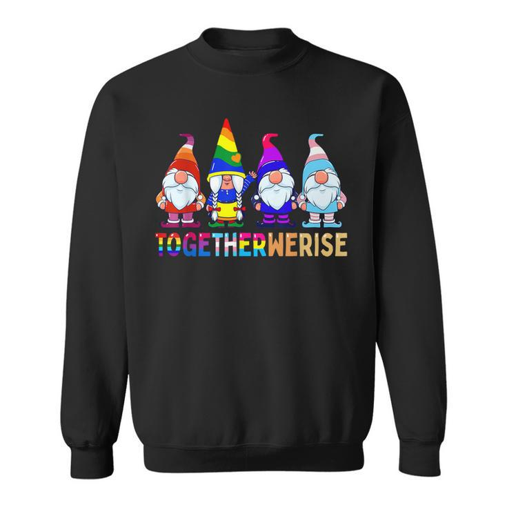 Together We Rise Funny Gnome Lgbtq Equality Ally Pride Month Sweatshirt