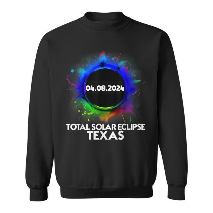 Total Solar Eclipse Texas 2024 Colorful American Totality  Sweatshirt