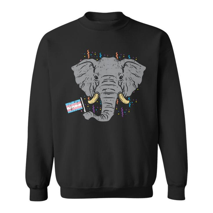 Transgender Flag Elephant Lgbt Trans Pride Stuff Animal   Sweatshirt