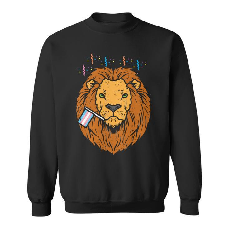 Transgender Flag Lion Lgbt Trans Pride Stuff Animal   Sweatshirt