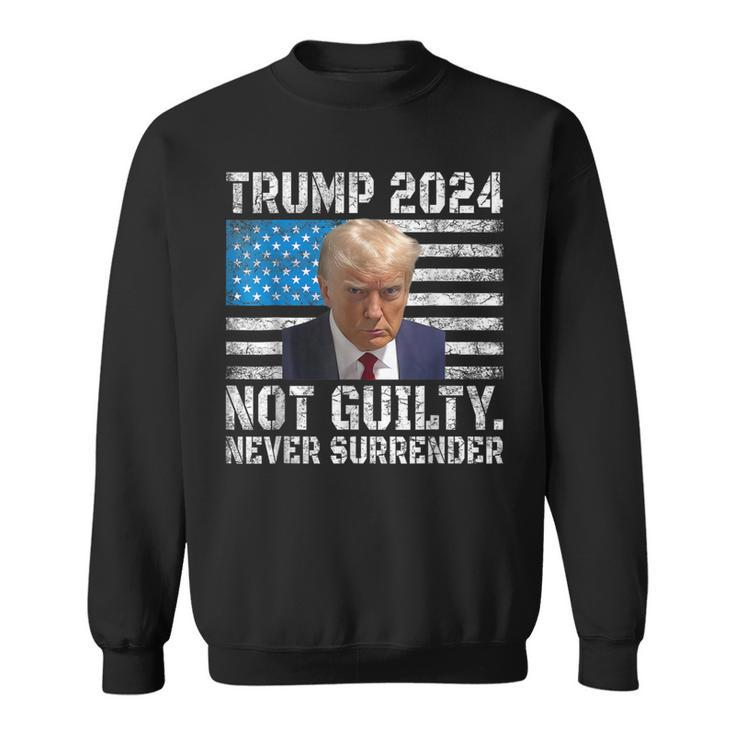 Trump 2024 Shot Never Surrender Us Flag Vintage Sweatshirt
