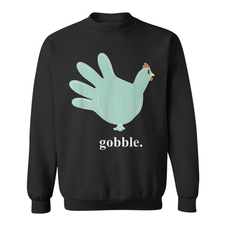 Turkey Glove Gobble Thanksgiving Thankful Nurse Sweatshirt