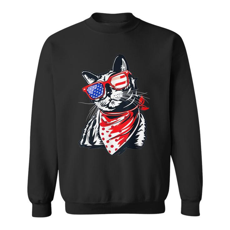 Tuxedo Cat  4Th Of July Patriotic  Gift Adults Kids  Sweatshirt