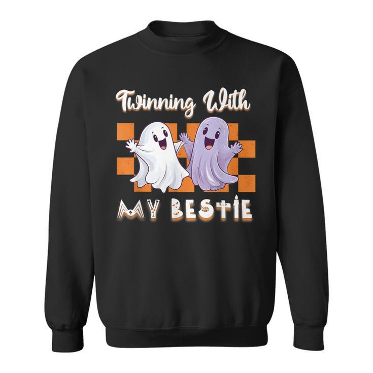 Twinning With My Bestie Halloween Ghost Spirit Week Twin Day Sweatshirt