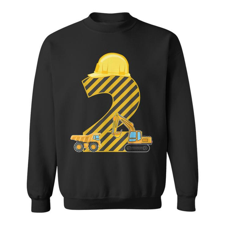 Two 2Yr 2Nd Birthday Construction Outfit Boy 2 Years Old  Sweatshirt