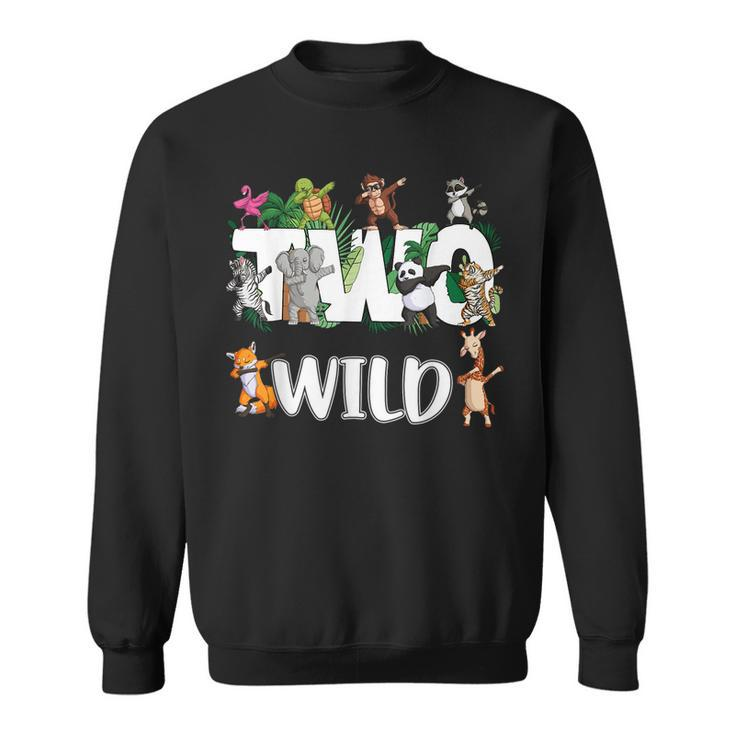 Two Wild Animals Safari 2 Years Jungle 2Nd Second Birthday  Sweatshirt