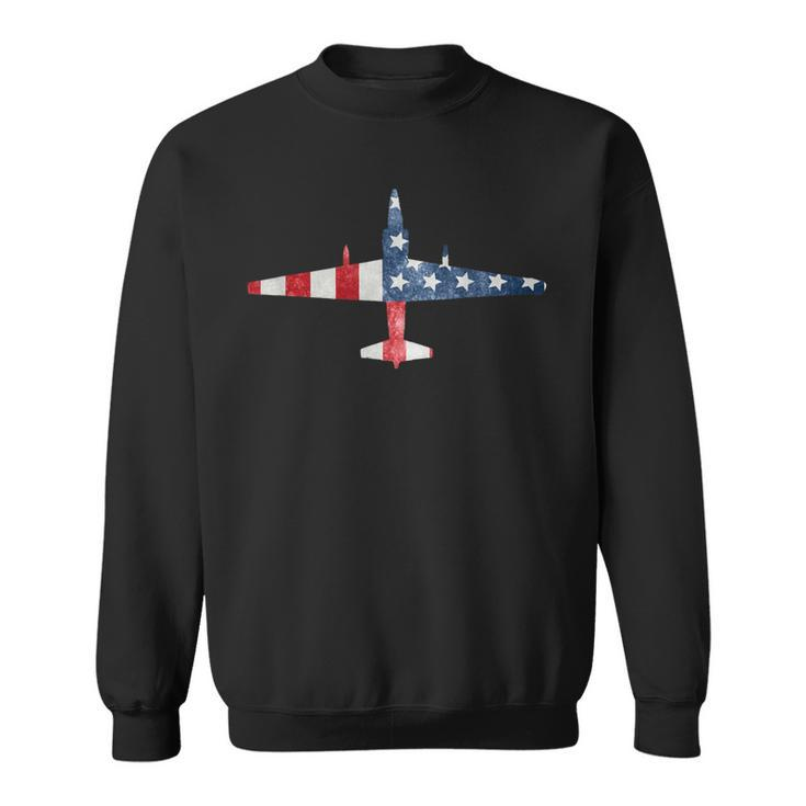 U-2 Dragon Lady Spy Plane American Flag Military Sweatshirt