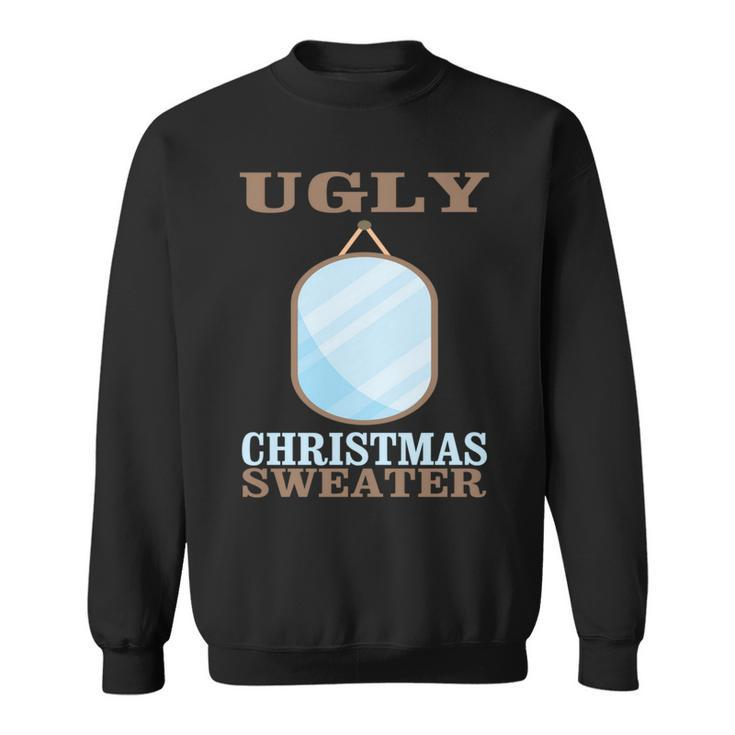 Ugly Christmas Sweater With Mirror Graphic Xmas Idea Sweatshirt
