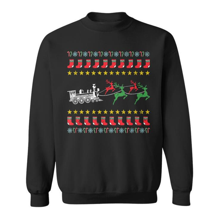 Ugly Christmas Sweater For Model Train Lover Sweatshirt