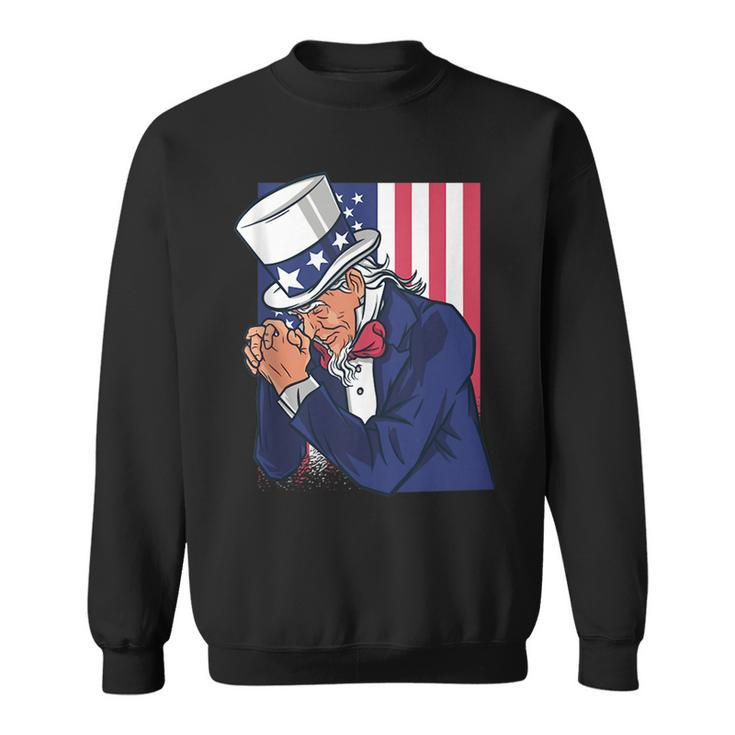 Uncle Sam Praying Us American Patriotic Culture 4Th July  Sweatshirt