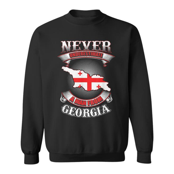 Never Underestimate Georgia Georgia Country Map Sweatshirt