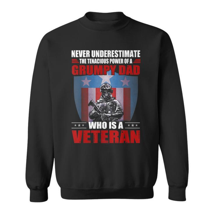 Never Underestimate A Grumpy Dad Who Is A Veteran Xmas Sweatshirt