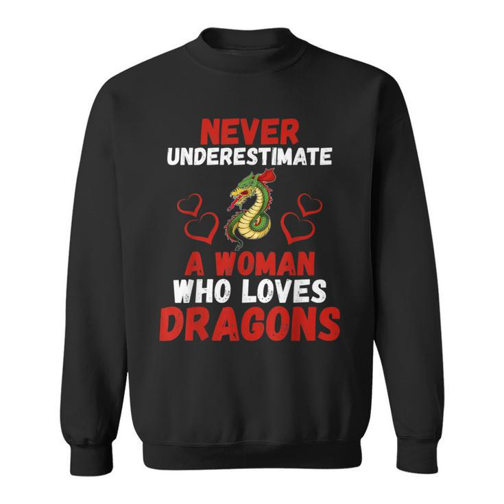 Never Underestimate Love Dragons Graphic Sweatshirt