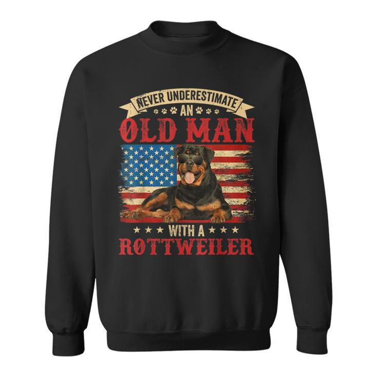 Never Underestimate An Old Man With A Rottweiler Costume Sweatshirt