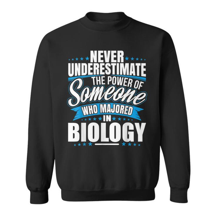 Never Underestimate The Power Of Biology Major Sweatshirt