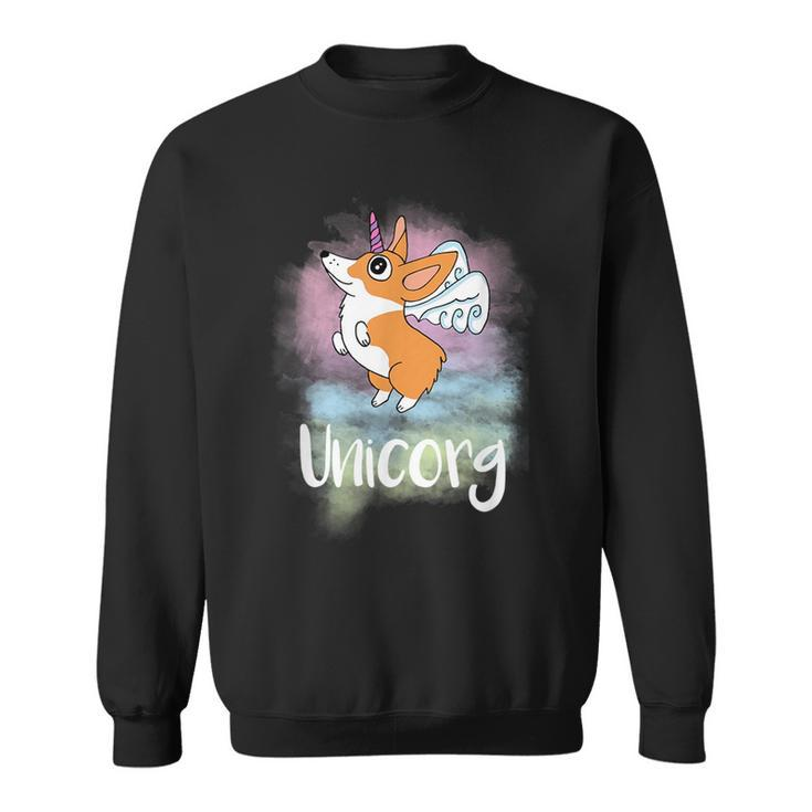 Unicorg Funny Magical Corgi Dog Unicorn Pun  Sweatshirt