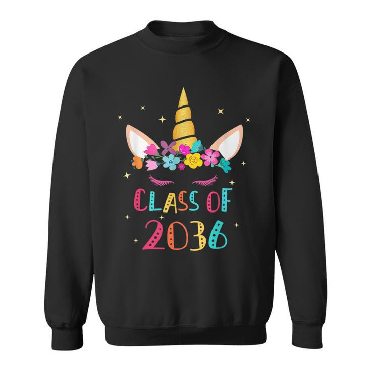 Unicorn Class Of 2036 Kindergarten Grow With Me Graduation  Sweatshirt