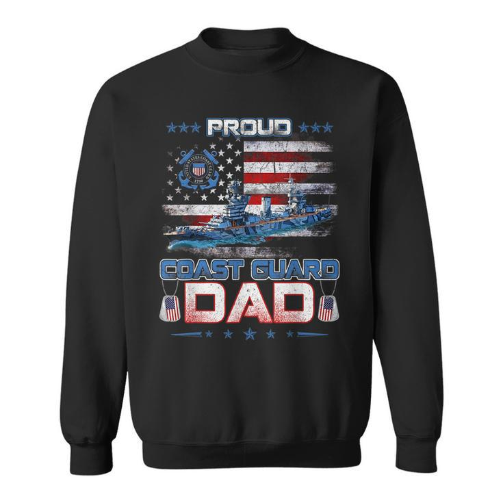 Us Coast Guard Dad Uscg American Flag Vintage Funny Gifts For Dad Sweatshirt