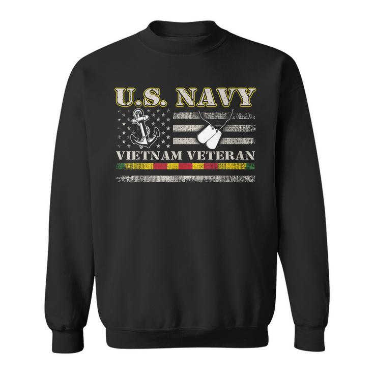 Us Navy Vietnam Veteran Usa Flag  Vietnam War Vet  Sweatshirt
