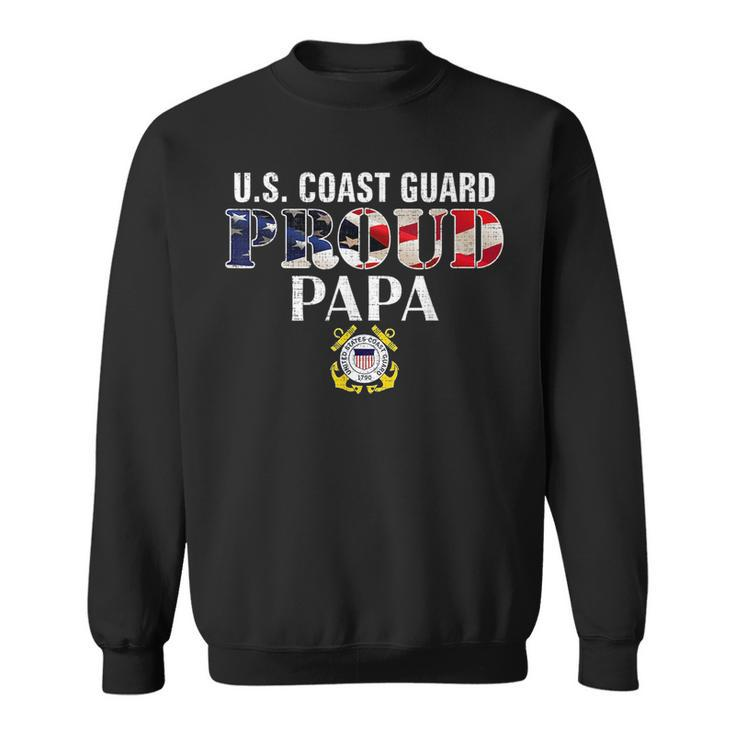Us Proud Coast Guard Papa With American Flag Veteran Day Veteran Funny Gifts Sweatshirt