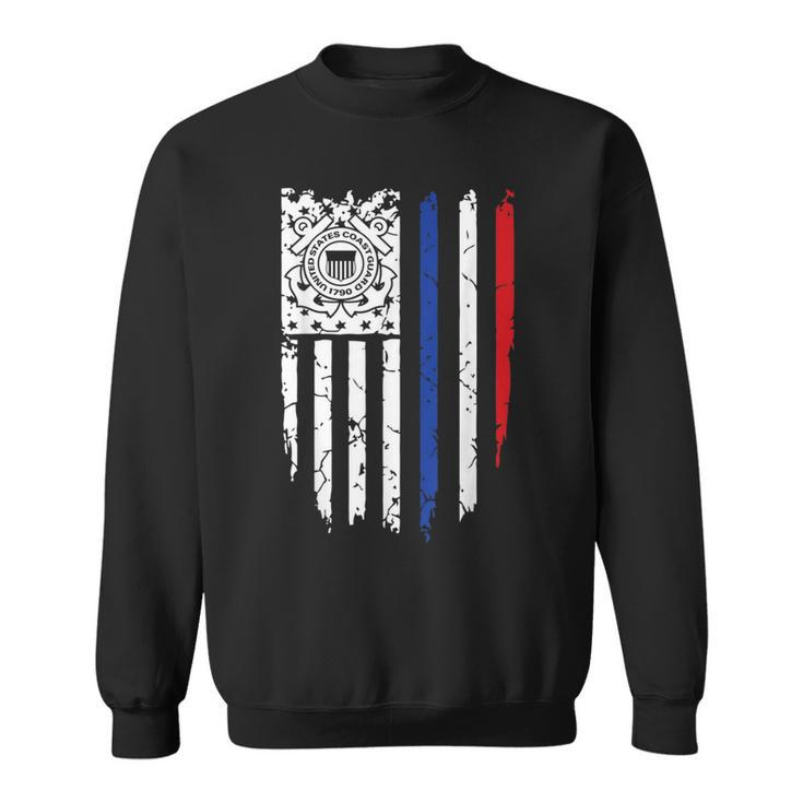 Usa American Flag Us Coast Guard Veteran Uscg Gift Veteran Funny Gifts Sweatshirt