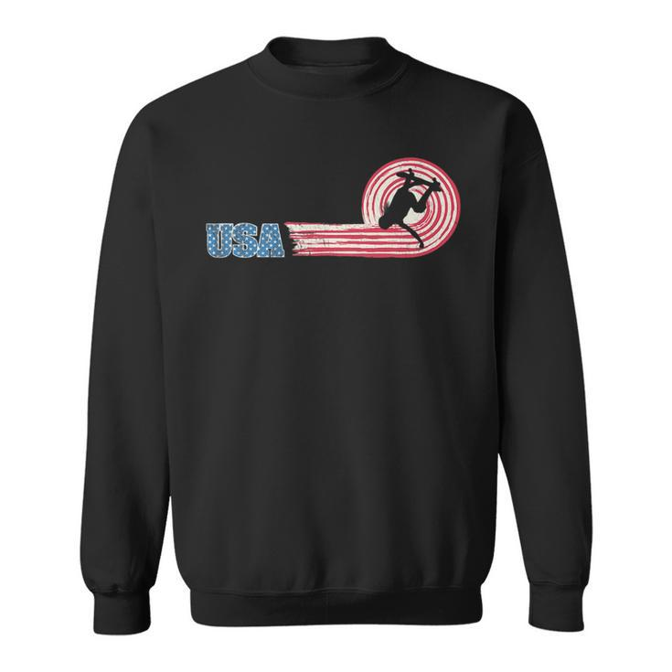 Usa American Skateboarding Team 2021 Skater Girl Us Flag Sk8   Skateboarding Funny Gifts Sweatshirt