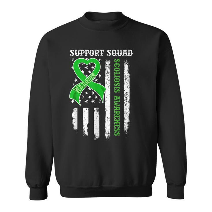 Usa Flag Support Squad Scoliosis Awareness Sweatshirt