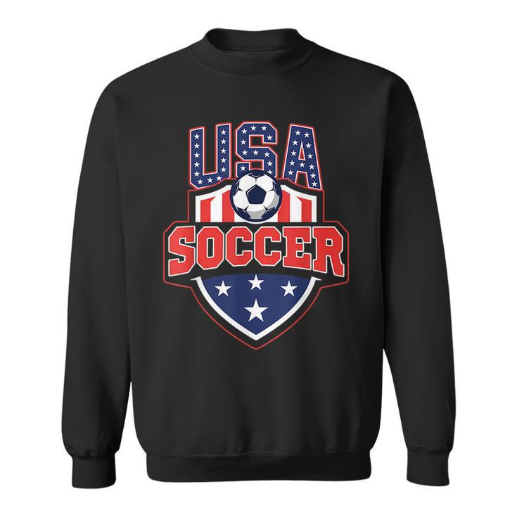 Usa Soccer - American Flag Football Player  Sweatshirt