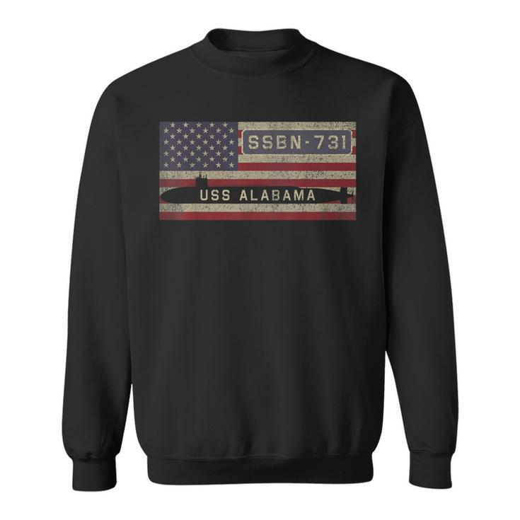 Uss Alabama Ssbn731 Nuclear Submarine American Flag Gift  Sweatshirt