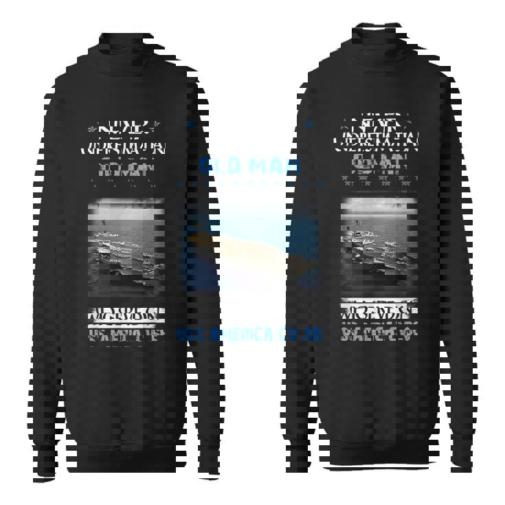 Uss America Cv66 Aircraft Carrier Veterans Day Father Day  Sweatshirt