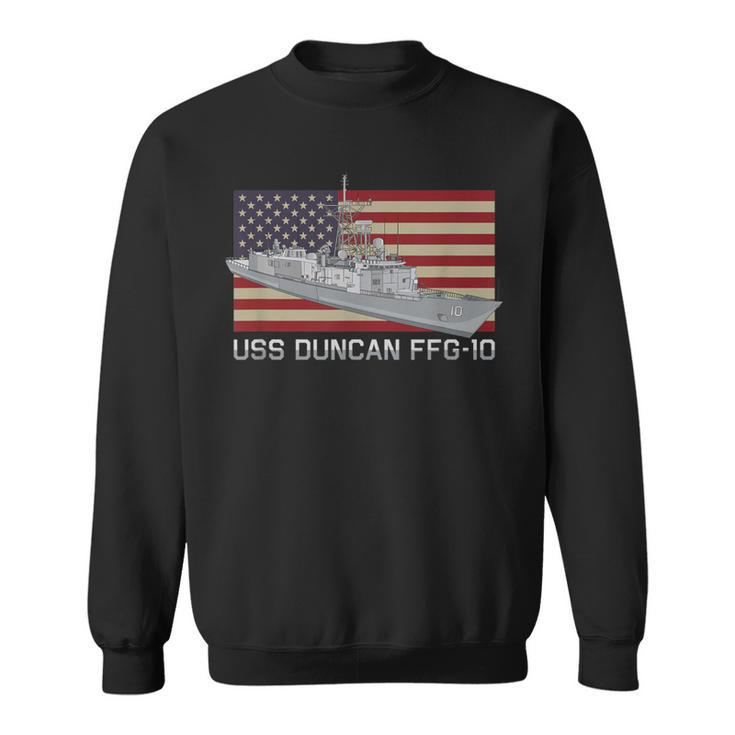 Uss Duncan Ffg-10 Ship Diagram American Flag Sweatshirt