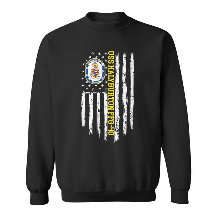 Uss Halyburton Ffg40 American Flag Sweatshirt