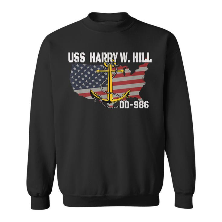Uss Harry W Hill Dd-986 Warship Veterans Day Father Grandpa Sweatshirt